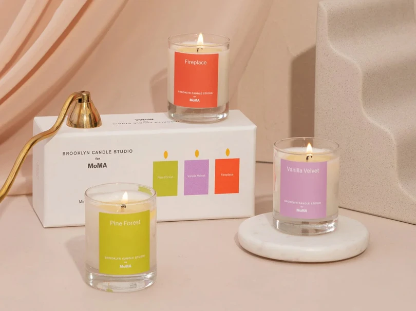 Arrangement of candles by Brooklyn Candle Company sold as a bundle